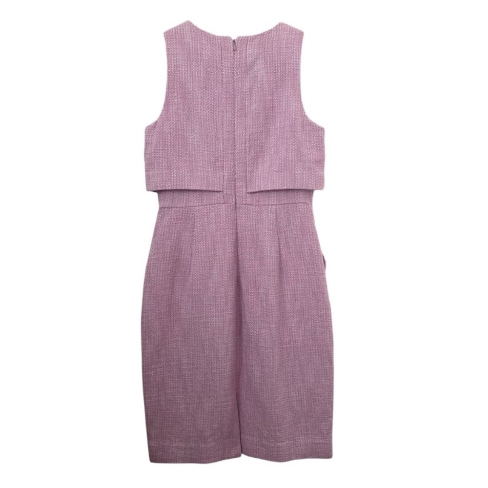Crew "Going Places" Lavender Knee-length Cotton Tweed Textured Dress 4 - Picture 4 of 11